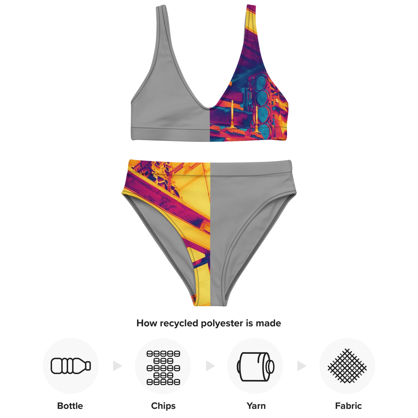 Recycled high-waisted bikini